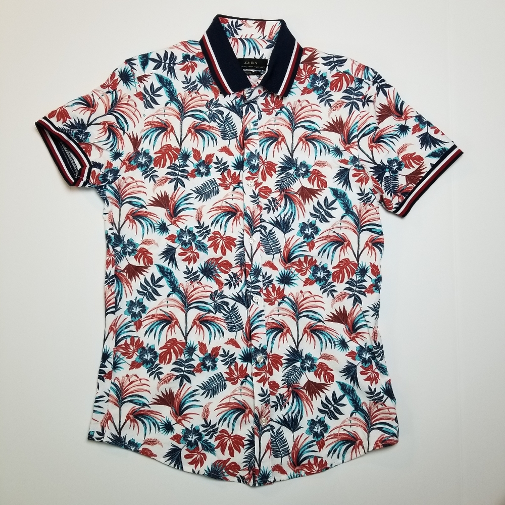 NWT Zara Man Floral button shirt - Picture 6 of 7